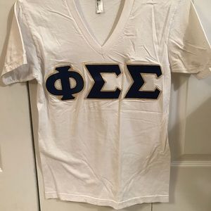 Phi Sigma Sigma White V-Neck